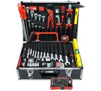 FAMEX Cassetta degli attrezzi in alluminio 745-46, riempita con set di attrezzi di alta qualità, cassetta degli attrezzi, cassetta degli attrezzi completa, tutti gli strumenti a vite cromo vanadio