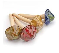 Famgee Decorazione in ceramica per giardino con funghi in ceramica, per cortile, decorazioni da giardino, patio, vasi da fiori statue da esterno 11.5 cm di altezza 4 pezzi (colore casuale)