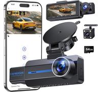 ⭐ Famgoods Dash Cam Auto Fronte 4K, Retro, Interno, Dashcam Auto 360°, 3.16 "