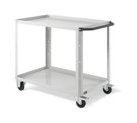 FAMI - Carrello Portautensili, 2 Ripiani per Magazzini, Garage e Officine, 2 Ruote Fisse e 2 Ruote Girevoli con Freno, per Spostare Materiali e Componenti, Max 225 kg, Misure: 102,8 x 61,5 x 81,9 cm