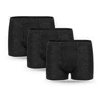 FAMI HELPER Confezione da 3 Boxer Incontinenza Uomo con Assorbimento 250 ml | Boxer Uomo in Cotone Morbido Traspiranti e Comodi Biancheria Intima per Incontinenza Assorbente e Riutilizzabile, Nero