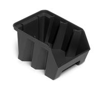 FAMI - Pack da 36 Cassette Picking Box Air Misura 2 a Bocca di Lupo, Contenitore Impilabile per Viteria e Attrezzi in Garage, Officina, Grigio Scuro, Portata 6 kg, Dimensioni 16 x 23,4 x 12,7 cm