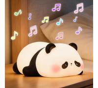 FAMIDUO Luce Notturna Bambini Panda - Rumore Bianco, 4 Suoni Rilassanti per Dormire, Lampada da Comodino Silicone con Timer, Dimmerabile, Regalo Simpatico a Forma di Panda per Bambini,Maschi e Femmine
