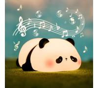 FAMIDUO Luce Notturna Bambini Panda - Rumore Bianco, 4 Suoni Rilassanti per Dormire, Lampada da Comodino Silicone con Timer, Dimmerabile, Regalo Simpatico a Forma di Panda per Bambini,Maschi e Femmine