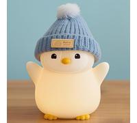 FAMIDUO Luce Notturna Bambini, Silicone Pinguino Lampada per Bambini Notturna, USB Ricaricabile, 2 Livelli di Luce Dimmerabile, Timer, Luce Notturna Neonato LED a Forma di Animale, Regali per Bambino