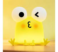 FAMIDUO Luce Notturna per Bambini Rana, Lampada Silicone Bambini, Lampada Notturna a LED a Forma di Animale Squishy con 30 Minuti Timer, Controllo Touch, USB Ricaricabile, Regalo per Neonati