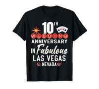 Famiglia Abbinata al Matrimonio per Il decimo Anniversario di Las Vegas 10 Anni Maglietta