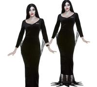 Famiglia Addams Morticia Adulti Ufficiale Donna Costume Halloween+Wi