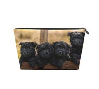 Famiglia Affenpinscher Cuccioli Cani Neri Scimmia, Borsa da toilette Borsa per trucco Borsa per cosmetici Borsa da toilette da viaggio portatile
