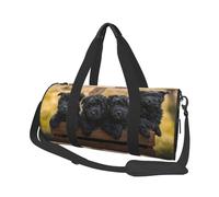Famiglia Affenpinscher Cuccioli Cani Neri Scimmia, Borsone da viaggio di grande capacità Borsa rotonda Borsa da viaggio sportiva Borsa da viaggio Borsa da fitness