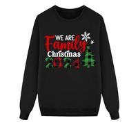 Famiglia albero di Natale in pile a maniche lunghe, maglione invernale vacanza stampa genitori bambino moda papà mamma Natale ricongiungimento familiare idea regalo, Nero , XXL