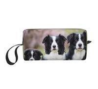 Famiglia dei Border Collie, Borsa per il trucco Borsa per cosmetici Borsa da toilette da viaggio portatile Borsa per trucco Organizer