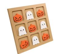 Famiglia dei giochi da tavolo - Wooden XO Interactive Toy - Strategia Halloween Game da tavolo per bambini adulti Night Home School Beach Camping Airplane Auto Data Dink