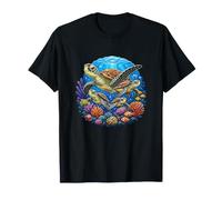 Famiglia delle Tartarughe oceaniche Barriera corallina Maglietta