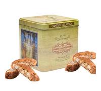 Famiglia Desideri - Cantucci di Prato Biscotti alle Mandorle 30% in Latta Terme Montecatini, Biscotti Tipici Toscani, Artigianali Italiani, 200g Dolce Tradizionale