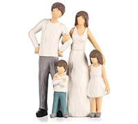 Famiglia di 4 statuette decorative, statuetta in resina, statuetta di famiglia, regalo commemorativo per genitori, adatto per ornamento scultura per la decorazione della casa, camera da letto,