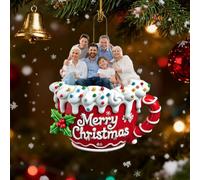 Famiglia di Buon Natale in Coppa Rossa Ornamenti Acrilici Personalizzati, Foto Personalizzate Famiglia Ornamenti di Natale con Nome, Regalo Personalizzato Ornamento Albero di Natale 2025