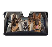 Famiglia di Cani da Pastore Tedesco Parasole Auto Parabrezza Portabile Copri Parabrezza per Car Impermeabile Parasole per Auto Universale per SUV Camion Estate S