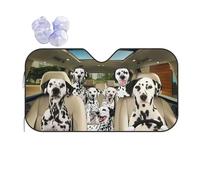 Famiglia Di Cani Dalmata Che Guidano Un'Auto Parasole Per Auto Pieghevole Parasole Auto Parabrezza Anti-Uv Copri Parabrezza Per Car Universale Per Estate Suv Camion 70x130cm