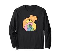 Famiglia di Cute Capybaras Maglia a Manica