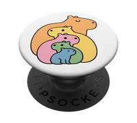 Famiglia di Cute Capybaras PopSockets PopGrip Adesivo