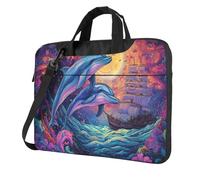Famiglia Di Delfini Con Una Nave Borsa Del Computer Portatile Del Computer Portatile 15.6 Pollice Borse Del Computer Imbottito Della Copertura Del Manicotto Per