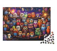 Famiglia di Gufi Puzzle per Adulti Puzzle 1000 Pezzi Foresta Notturna Gioco di Puzzle 1000 Pezzi Rilassante Decorazione Casa 70x50cm/1000pcs
