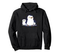 Famiglia di pinguini carini | Adorabili pinguini dei cartoni animati pixel Felpa con Cappuccio