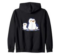 Famiglia di pinguini carini | Adorabili pinguini dei cartoni animati pixel Felpa con Cappuccio