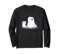 Famiglia di pinguini carini | Adorabili pinguini dei cartoni animati pixel Maglia a Manica