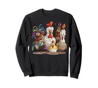 Famiglia di Pollo Pazzo di Arte Divertente per Uomini Donne Bambini Felpa