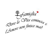 Famiglia Frasi - L'amore non finisce..., Stampa su tela /PVC con telai e ganci