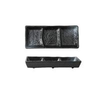 Famiglia giapponese semplice rettangolare squisita ceramica resistente ad alta temperatura tre griglie piatto-Yaohei tre griglie piatto