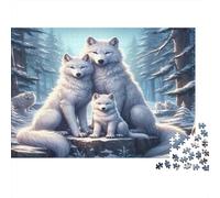 Famiglia lupi artici Puzzle 1000 Pezzi Adulti In Resistente E Durevole, Un Puzzles Per Gioco Educativo Per La Sgonfiatina, Ideale Per Vacanza Relax, 38x26cm/1000pcs