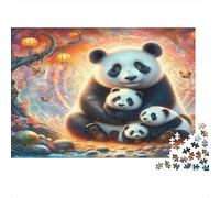Famiglia Panda Puzzle 1000 Pezzi In cartone Spesso, Un Tangram Per Enigma Per Lo Stress Relief, Ideale Per Quadro Fai Da Te, Regalo Di Compleanno Perfetto 70x50cm/1000pcs