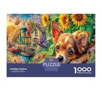 Famiglia Papillon Difficoltà Ultra Post Lezioni Regalo - 1000 Pezzi Enigma Ultra Difficile Giardino Chihuahua con Puzzle Ultra Difficile, Puzzle Come Regalo 38x26cm/1000pcs