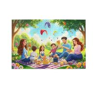 Famiglia Picnic Sul Prato 1000 Pezzi Puzzle Per Adulti Puzzle In Legno Per Adulti Regali Home Decor