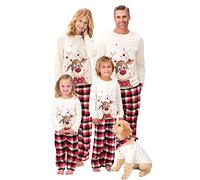 Famiglia Pigiama Natale Papà Mamma Bambini Bambino Chrismas Vestiti Foderati di Notte Costume Casa con Wapiti Stampato Xmas Pigiama Gellmall, Maman, XL