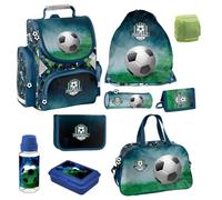 Familando Set di zaini da calcio ergonomici per ragazze e ragazzi, Blu, 28 x 36 x 15 cm, 9 pezzi con borsa sportiva