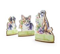 FAMILIACARD Das Wow - Targhetta per le celebrazioni come compleanno, matrimonio, cresima, 10 cartellini da tavolo in cartone da 3 mm, il segnaposto souvenir con effetto 3D