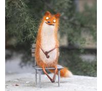 Familiari in feltro di lana, stravagante compagno fatto a mano, con occhi larghi, simpatici compagni in feltro, decorazione unica con mini animali, scultura giocosa, compagni da scrivania di