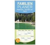 Familienplaner 2026 - Alpensee - Wunder der Natur mit 5 Spalten (Wandkalender, 21 x 45 cm) CALVENDO: Die Schattierungen natürlicher Farben