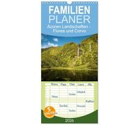 Familienplaner 2026 - Azoren Landschaften - Flores und Corvo mit 5 Spalten (Wandkalender, 21 x 45 cm) CALVENDO: Kalender mit 13 Landschaft Fotos von den Inseln Flores und Corvo, auf den Azoren.