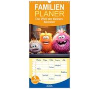 Familienplaner 2026 - Die Welt der kleinen Monster mit 5 Spalten (Wandkalender, 21 x 45 cm) CALVENDO: Verpasse nicht das lustige Chaos mit den kleinen Monstern.