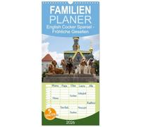 Familienplaner 2026 - English Cocker Spaniel - Fröhliche Gesellen mit 5 Spalten (Wandkalender, 21 x 45 cm) CALVENDO: Immer lächelnde English Cocker Spaniel