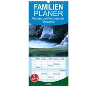 Familienplaner 2026 - Farben und Formen der Verzasca mit 5 Spalten (Wandkalender, 21 x 45 cm) CALVENDO: Die Verzasca präsentiert ihre wunderbaren Farben und Formen