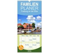 Familienplaner 2026 - Freiburg an der Elbe mit 5 Spalten (Wandkalender, 21 x 45 cm) CALVENDO: Das malerische Freiburg an der Elbe und sein Hafen