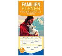 Familienplaner 2026 - Fühle dich inspiriert und begleitet mit 5 Spalten (Wandkalender, 21 x 45 cm) CALVENDO: Das Wirken Jesus Christus in anmutigen Illustrationen