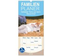 Familienplaner 2026 - Geliebte Tiere auf dem Bauernhof mit 5 Spalten (Wandkalender, 21 x 45 cm) CALVENDO: Glückliche Tiere machen Kinder und Erwachsene einfach froh