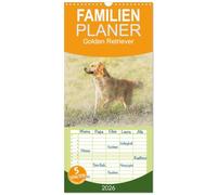 Familienplaner 2026 - Golden Retriever mit 5 Spalten (Wandkalender, 21 x 45 cm) CALVENDO: Golden Retriever im kunstvollen Aquarell-Stil. Jedes Monatsmotiv gleicht einem kleinen Kunstwerk